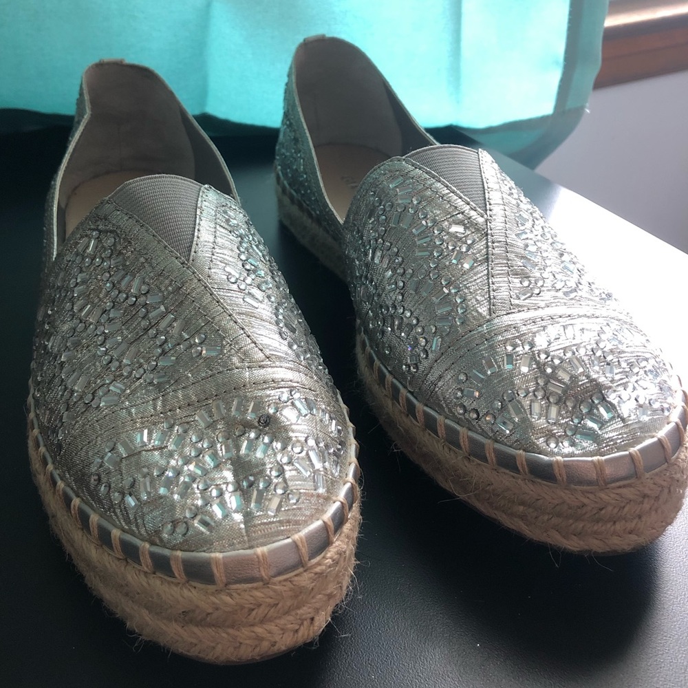 Sparkly Silver Slip-ons ✨